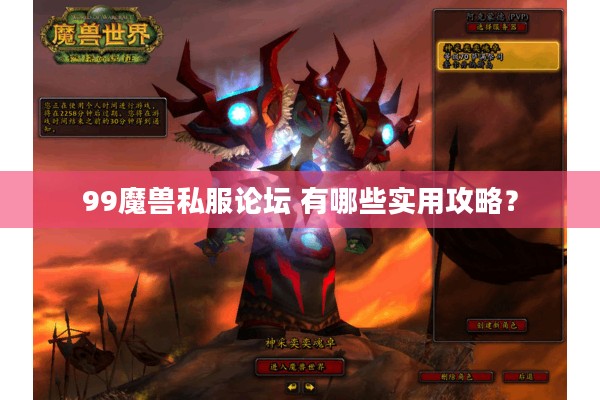 99魔兽私服论坛 有哪些实用攻略？