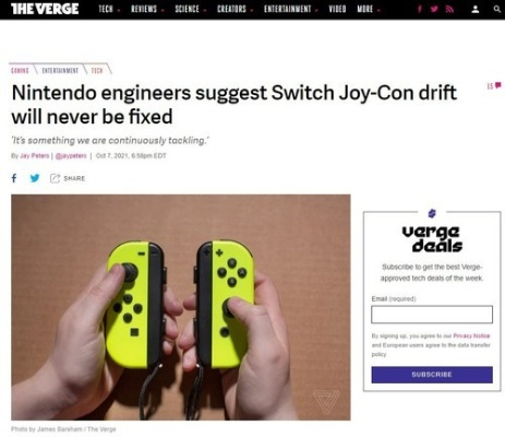 Switch手柄漂移问题引关注:欧盟委员会受理玩家投诉 Switch手柄漂移问题引关注:欧盟委员会受理玩家投诉
