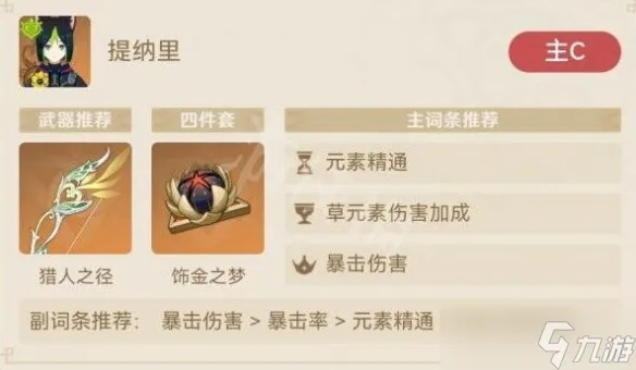 《原神》提纳里养成全攻略：武器圣遗物搭配及最佳配队曝光